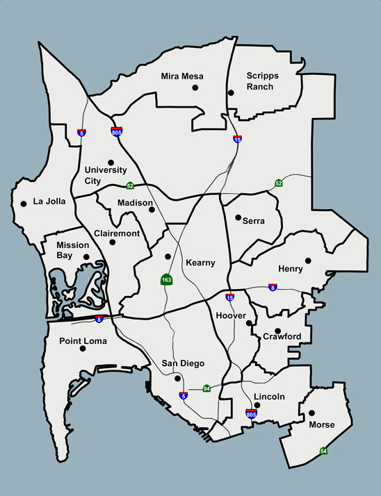 san diego unified school district school boundaries, 2016-17